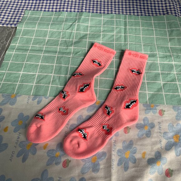 Chrome Hearts Pink Jacquard Knitted Mid-Length Socks - Picture 5 of 8